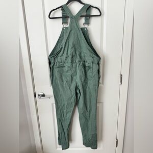 sage green maternity overalls